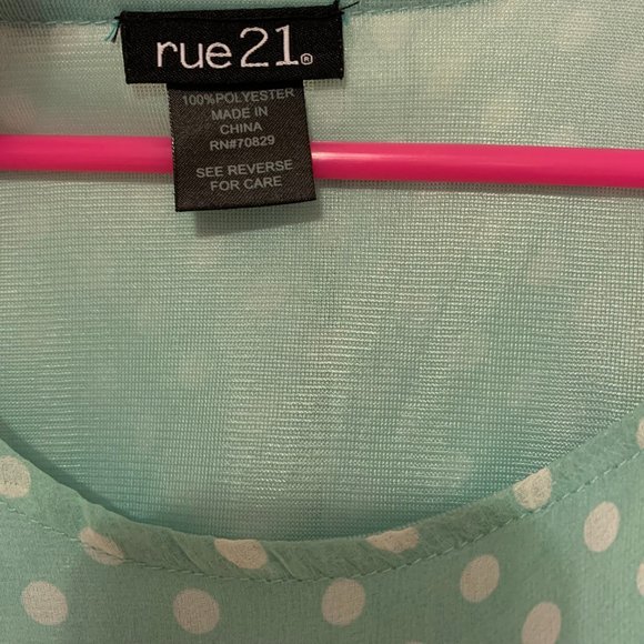 Flowy Sleeveless Rue21 Dress Green and White Size S - Picture 6 of 6